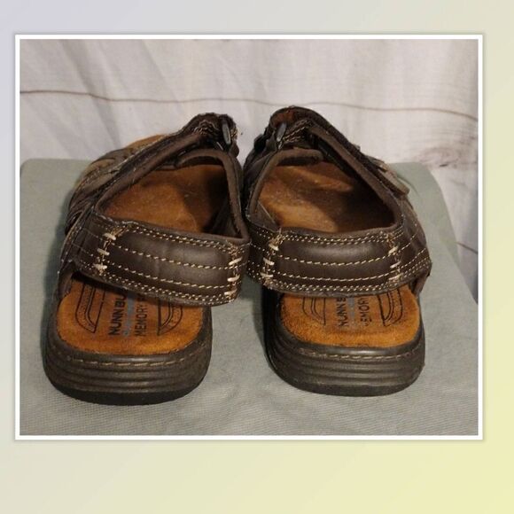 Nunn Bush Sandals Dual Comfort Brown Adjustable Upper Straps Size 10M - Picture 3 of 6